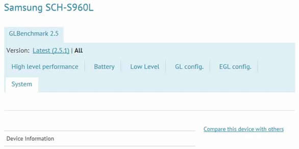 A Mysterious Device, Samsung SCH S960L, Appears On Benchmark Results